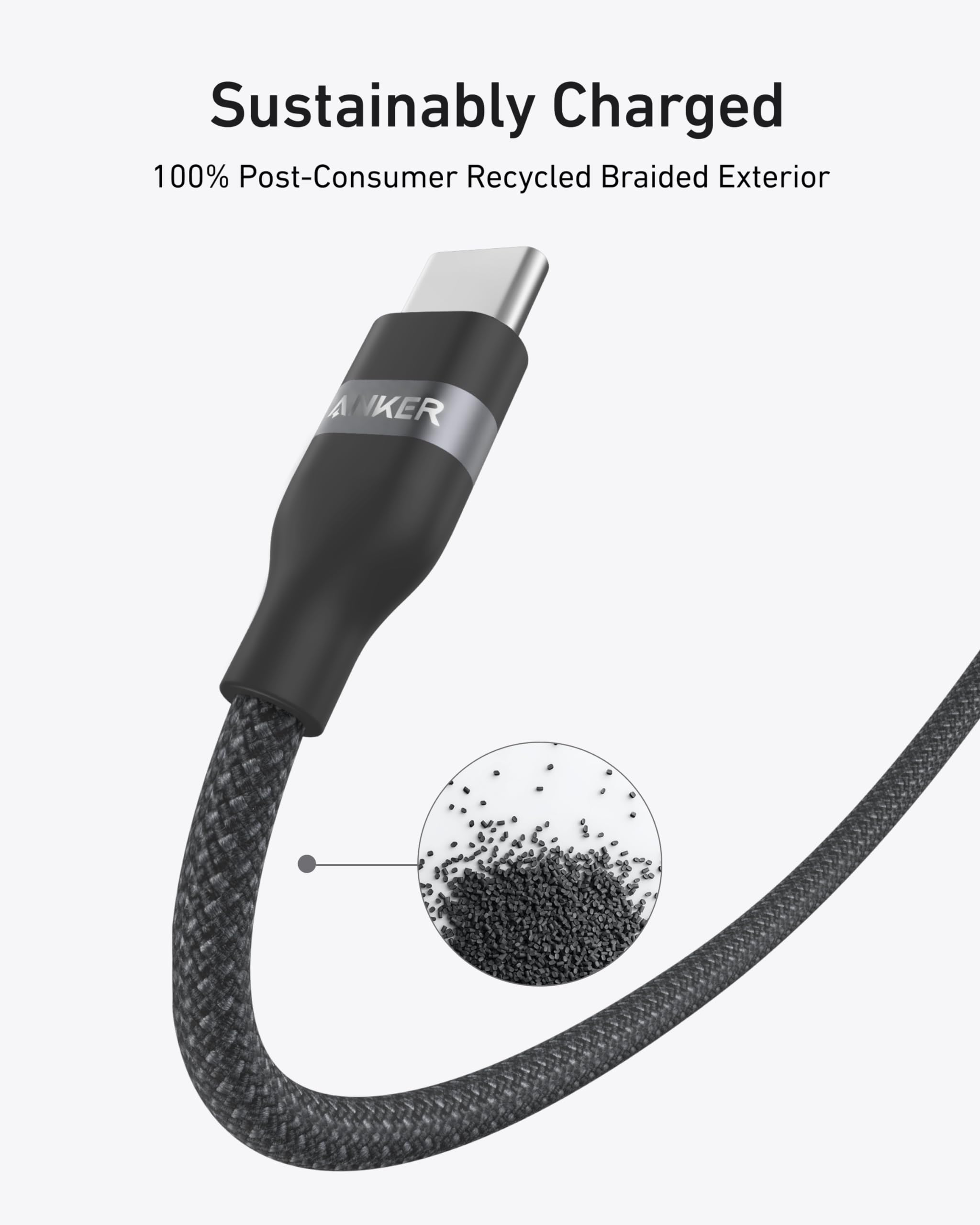 Anker Nano Charger (45W) with USB-C to USB-C Cable and Anker USB-C to USB-C Cable (6 ft, 240W, Upcycled-Braided)