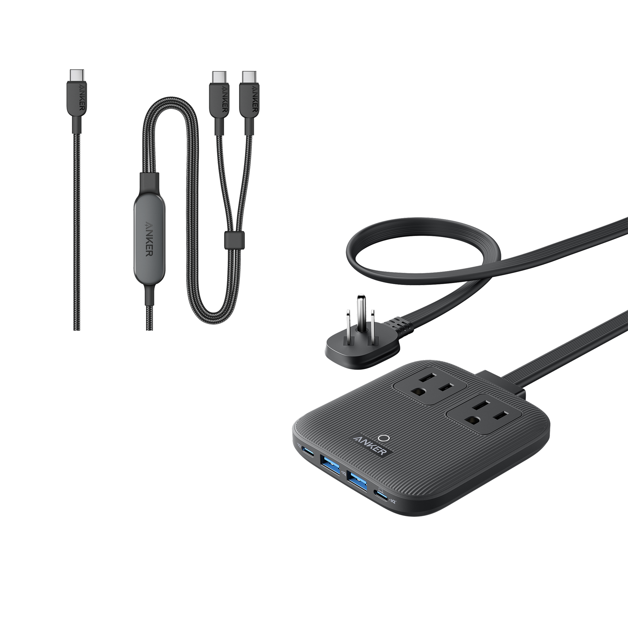 Anker Nano Charging Station (6-in-1, 67W) and Anker 140W 2-in-1 USB-C to USB-C Cable